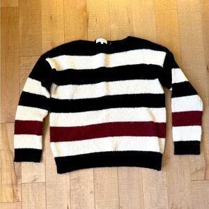 White + Warren Stripe Sweater